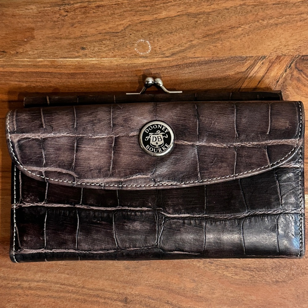 Dooney & Bourke Leather Reptile Print Wallet